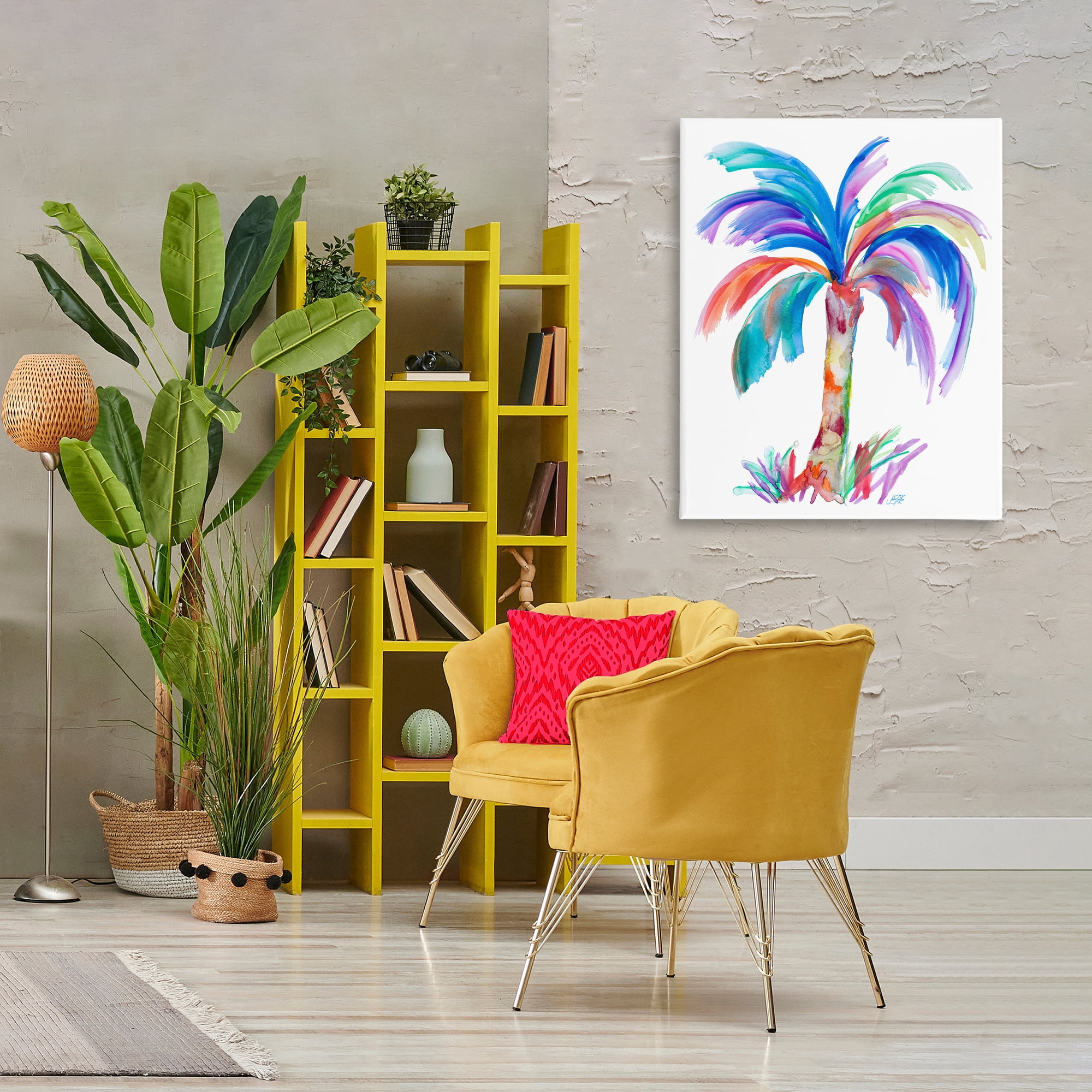Stupell Industries Bold Palm Tree Botanical & Floral Painting Gallery Wrapped Canvas Art Print Wall Art, 30 x 40