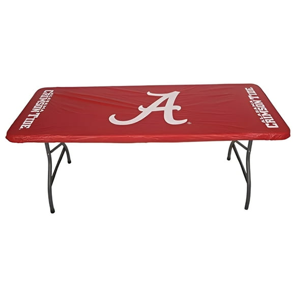 Alabama Crimson Tide Fitted Tailgate Table Cover 72"x30" (Crimson, Gray, and White)