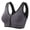 Grey, variant on Women's Front Zip Sports Bra High Workout Yoga Running Top Breathable Supportive Seamless Comfort Fitness Activewear