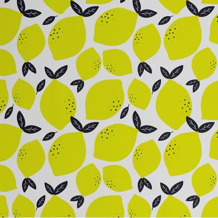 S4Sassy Peel & Stick Vinyl Wallpaper, Lemon Print Wallpaper Contact Paper Waterproof - Yellow, 25"X 120", Removable Walls Covering For Kids Room Wall Decor, Baby Room, Playroom
