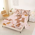 thumbnail image 2 of Erosebridal Kids Brown Capybara Queen Sheet Sets, Initial A Letter Bed Set, 4 Pieces, 2 of 5