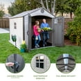 thumbnail image 5 of Lifetime Lockable DIY Polyethylene Storage Shed, 71.25 sq. ft., 8'. x 10', Tan & Brown (60117), 5 of 11