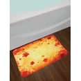 thumbnail image 2 of Fall Bath Mat, Autumn Themed Abstract Grunge Composition with Maple Leaves Aged Effect, Plush Bathroom Decor Mat with Non Slip Backing, 29.5" X 17.5", Vermilion Orange Yellow, by Ambesonne, 2 of 2