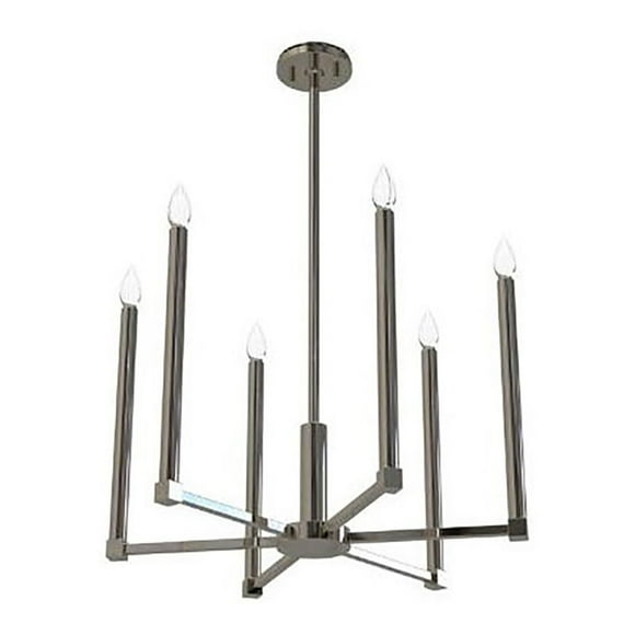 INK+IVY Renzetti 6-light Traditional Iron Metal Chandelier in Silver