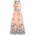 thumbnail image 3 of Hotian Women Halter Floral High Waist Chiffon Maxi Party Prom Dress Pink XL/US10-US12, 3 of 6