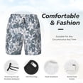 thumbnail image 3 of Naloa Lilies Flowers Print Men Swim Trunks with Compression Liner ,Board Shorts,Men's Swim Shorts with Drawstring and Elastic Waistband-X-Large, 3 of 6