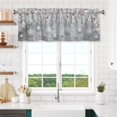 thumbnail image 6 of 1 Panel Winter Snowflakes Kitchen Valances for Window 54"x18" Christmas Falling Silver Snow Short Rod Pocket Xmas Tree Red Berry Curtain Valance for Bathroom Living Room Decor, 6 of 7