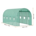 thumbnail image 4 of VEVOR Walk-in Tunnel Greenhouse, 14.6x6.4x6.3 ft Hoop House Greenhouse Tunnel, Plant Hot House with Galvanized Steel Frame, Green PE Cover, Roll-up Zipper Door and 8 Windows for Outdoor, 4 of 10