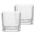 thumbnail image 4 of Square Glass Candle Holders For Home Decor 10X10X10CM Creative Hydroponic Vases 2Pcs, 4 of 5
