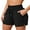 Black, variant on Sociala Women's Double Layer Swim Bottoms High Waisted Drawstring Bermuda Shorts Swimwear