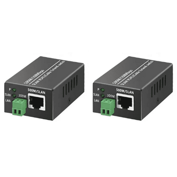 2Pcs Ethernet IP Extender over Coax HD Network Kit EoC Coaxial Cable Transmission Extender for Security CCTV Cameras(A)