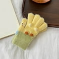 thumbnail image 2 of vdgthytj Unisex Kids Gloves Cute Print Color Block Soft Warm Handwear for Fall Winter Daily Outdoor Activities(One Size,Yellow), 2 of 4