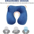 thumbnail image 3 of Juego de 4 almohadas de viaje inflables (azul oscuro), almohada de viaje compacta con funda de almohada lavable, máscara para dormir, tapones para los oídos y bolsa de transporte Sailing Electrónica, 3 of 5