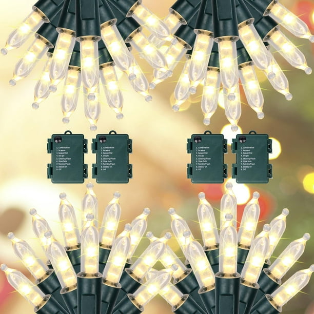 Luces navideñas Blissun, 50 unidades, funcionan con pilas de 16 m