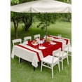 thumbnail image 3 of Outdoor Tablecloth with Umbrella Hole and Zipper, Red Vintage Rectangle Table Cloth 60x84 Inch Waterproof Tablecloth, Geometric Stripes Simple Lines Picnic Table Cover for Patio Camping, 3 of 7