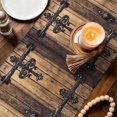 thumbnail image 5 of Farmhouse Vintage Wood Board Table Runner 90 Inches Long,Kitchen Dining Tablerunners Brown Wooden Linen Table Runners Dresser Scarves for Home Dinner Wedding Holiday Party Decor, 5 of 9