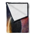 thumbnail image 2 of Outer Space Soft Flannel Fleece Blanket, Planet in Milky Way Dark Nebula Gas Cloud Celestial Solar Eclipse Galaxy Theme, Cozy Plush for Indoor and Outdoor Use, 60" x 80", Multicolor, by Ambesonne, 2 of 5
