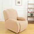 thumbnail image 5 of Rosnek Stretch Recliner Slipcover with Pockets Furniture Chair Cover, Cream (4 Pieces), 5 of 8