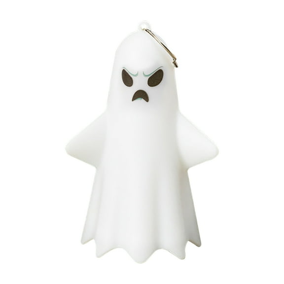 Halloween Hanging Ghost Lights, Outdoor Halloween Decorations, Light Up Hanging Spooky Ghosts Set with 5 Cute Expressions, Battery Operated, Durable Plastic, Halloween Lighting Props