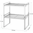 thumbnail image 4 of 2 Packs Stackable Storage Rack Metal Frame Organizer Versatile Shelves Silver, 4 of 7