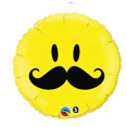 thumbnail image 2 of 18 inch Smile Face Mustache Qualatex Foil Mylar Balloon - Party Supplies Decorations, 2 of 2