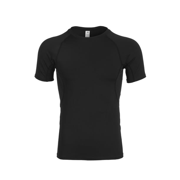 Mens Sport Compression Base Layer Gym Fitness Short Sleeve Tee Tight TShirt