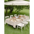 thumbnail image 4 of Outdoor Tablecloth with Umbrella Hole for Patio/Picnic/Party/Camping, Beige Palm Tree Waterproof Table Cloth Rectangle Table Cover Washable, Tropical Summer Coastal Vintage Beige (60"x 84"), 4 of 9