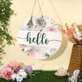 thumbnail image 4 of OVINYER Flower Welcome Door Hanger Funny Door Hanger Farmhouse Door Hanger Rustic Welcome Sign Spring Festival Wooden Hanging Sign, 4 of 8