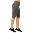 thumbnail image 2 of 3 Pack Women's Cotton Biker Shorts Leggings Knee Length High Waisted No See-Through Athletic Workout Running Cycling Yoga Tummy Control Activewear, 2 of 4