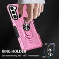 thumbnail image 5 of Military Grade Drop Impact for Samsung Galaxy S23 Rugged Case, 360 Metal Magnetic Car Rotating Ring Kickstand Holder Armor Heavy Duty Shockproof Case For Samsung Galaxy S23,Pink, 5 of 10