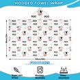 thumbnail image 2 of Cow and Text White Pattern Hooded Bath Towel Wrap for Teens Ages 3 To 12, Soft Lightweight Quick Dry Microfiber Bath Beach Pool, 60"x35", 2 of 6