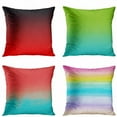 thumbnail image 1 of EREHome Set of 4 Pillow Cases Gradient Red Black Ombre Shades Shaded Ff0000 000000 Blue Lime Watercolor Teal Throw Pillowcase Cover Cushion Case Home Decor 16x16 inch, 1 of 5