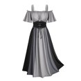 thumbnail image 1 of Styesk Robes pour Femmes Grande Taille Épaules Dénudées Manches Lacées Robe d'Halloween, 1 of 7