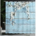 thumbnail image 2 of Rustic Shower Curtain, A Branch with Blooming Spring Flowers on Wooden Fragility Symbol of Spring, Fabric Bathroom Set with Hooks, 69W X 75L Inches Long, White Pale Blue, by Ambesonne, 2 of 4