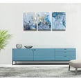 thumbnail image 5 of Blue Abstract Canvas Wall Art For Living Room Bedroom Wall Decor Office Pictures Watercolor Wall Paintings Bathroom Home Decoration Posters Prints Artwork 12'''' X 16'''' 3 Piece Set, 5 of 6
