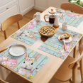 thumbnail image 5 of Turquoise Easter Placemats Set of 12 Spring Easter Bunny Eggs Floral Wooden Place Mats Indoor Wipeable Table Mats Washable Cloth Dining Table Placemats for Kitchen Holiday Party Home Decor 13x19 Inch, 5 of 9