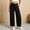 Black, variant on Bnwani Womens Pants Button Fly Fashion Long Trousers with Pockets Daily Linen‑Blend Cotton Wide-leg Pants Black L