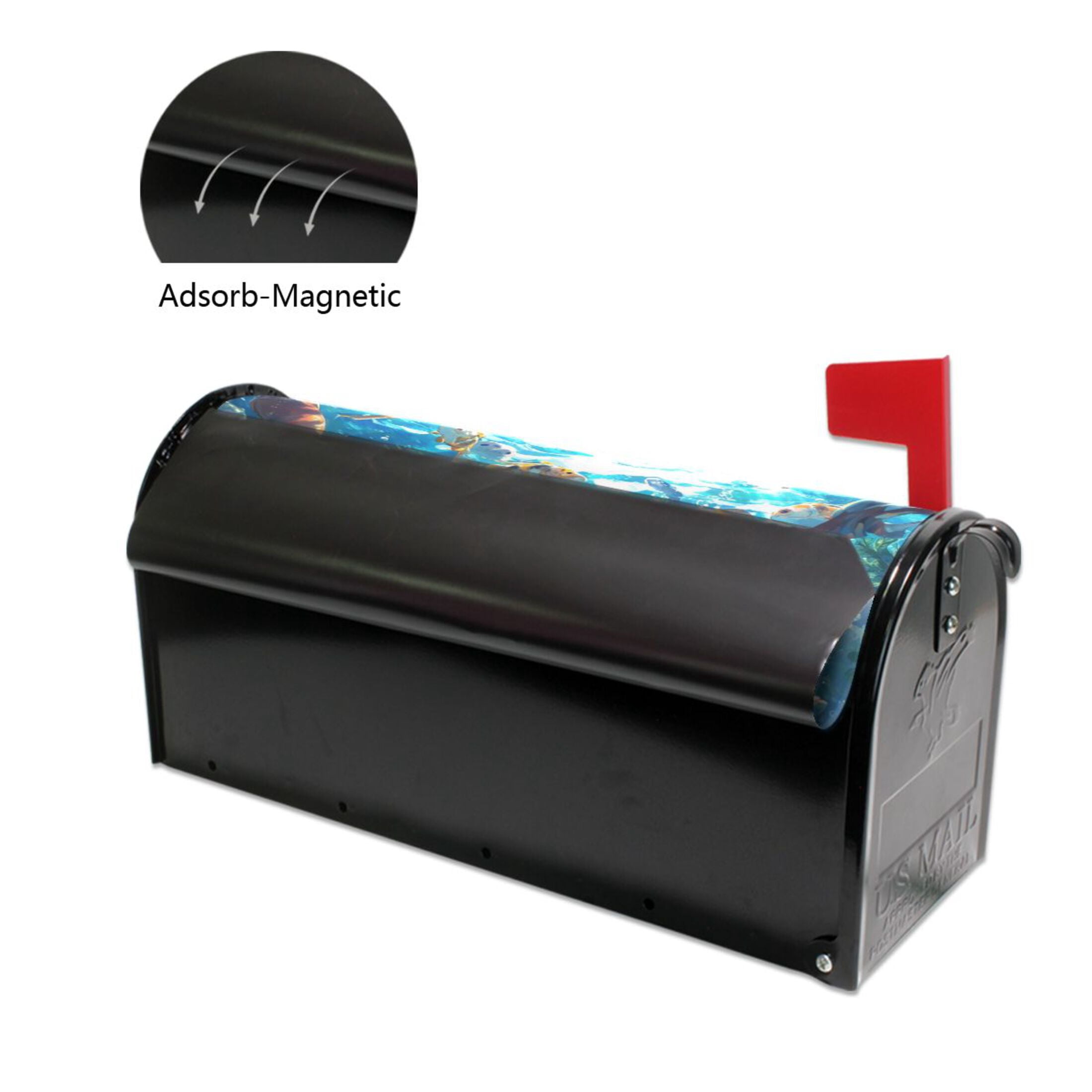 WOBOGO An Undersea World Lass Mailbox Cover Magnetic for Garden Yard Home Decor Standard Size 25.4×20.78in