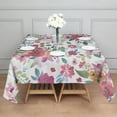 thumbnail image 3 of Pioneer Flower Floral Print Pattern Square Tablecloth,Waterproof Square Table Cover,Wipeable Spillproof Washable Table Cover for Home Kitchen Party Decor 52"x52"(132x132cm), 3 of 6