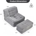 thumbnail image 6 of CQSXDA Adult Bean Bag Chair with Ottoman in Cozy , Extra Large Design Featuring High-Density Memory Foam for Ultimate Comfort，Grey, 6 of 10