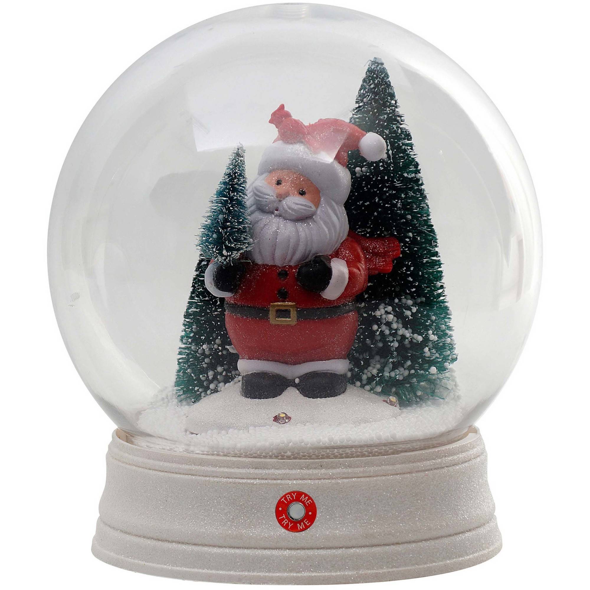 Holiday Time Animated Snow Globe with Santa - Walmart.com - Walmart.com