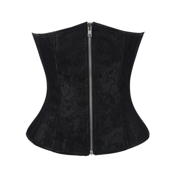 SAYFUT Women's Classic Jacquard Plus Size Underbust Corset Bustier Body Shaper Halloween Costume Corset Top with G-String