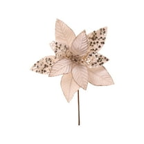 KUNPENG Glitter Poinsettia Faux Flowers for Christmas Tree Decorations Wedding Holiday Decor, Christmas Decorations