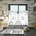 thumbnail image 4 of Yayeee Kitchen Curtains Tier Pair Light Filtering 27"x24" Rod Pocket Short Cafe Window Panel, Blue Cartoon Snowmen, 4 of 7