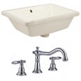 thumbnail image 1 of 18.25-in. W Rectangle Bathroom Undermount Sink Set In Biscuit - Chrome Hardware AI-22819, 1 of 8