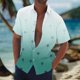 thumbnail image 1 of Blusa y camisa de manga corta con cuello vuelto Camisa casual para hombre Camisa de bolos vintage de manga corta Camisas de verano de playa cubana Camisa con botones Blusa para hombre Poliéster, 1 of 5