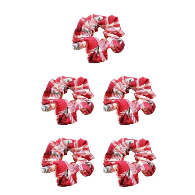 Guardurnaity Lazos para el cabello Material de tela Anillos para el cabello Sombreros femeninos de moda 5 cinco 5piezas