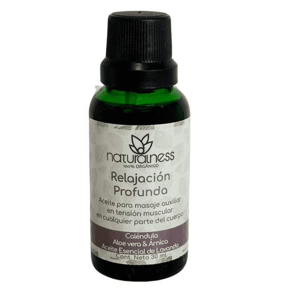 Aceite para masaje "Relajación Profunda" -A base de extractos herbales y Aceites esenciales 100% naturales. naturalness (Tamaño 30ml)