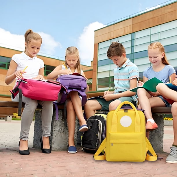 Mochila ligera para niños con múltiples bolsillos para útiles escolares, diseño ergonómico y duradero para uso diario de estudiantes de primaria. Aestivo | Amarillo | AESTIVO