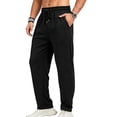 thumbnail image 3 of GrmtClth Pants for Men Drawstring Wide Leg Baggy Sweatpants Hiking Mens Lounge Pants with Pockets Lightweight Breathable Black XL, 3 of 9